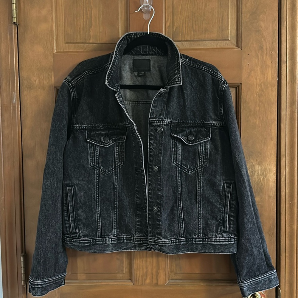 Black Jean jacket worn and preloved